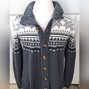ZYFGfree Fair Isle Men's Cardigan Sweater  Size L